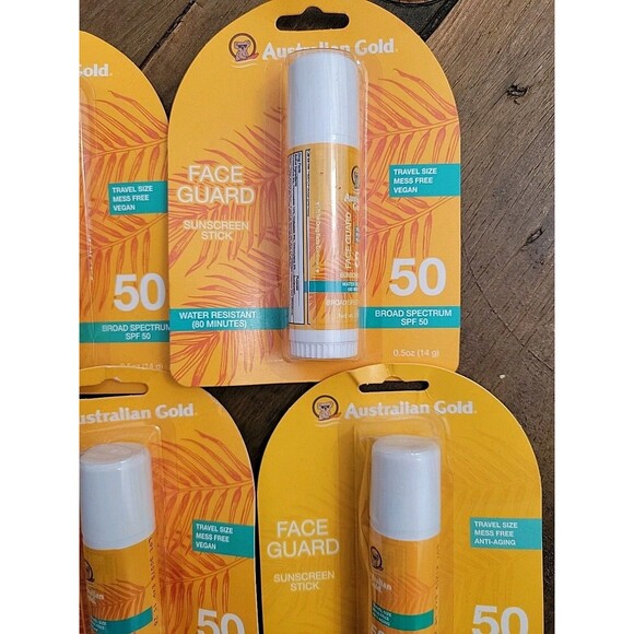 AUSTRALIAN GOLD FACE GUARD SUNSCREEN STICK SPF 50 0.5 OZ LOT OF 4 - Picture 3 of 6
